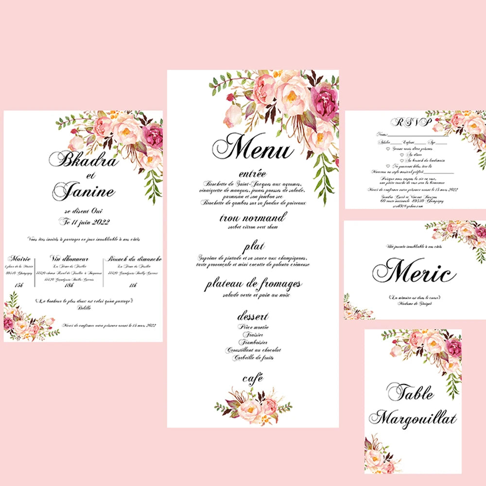 Cartões Personalizados para Casamento – Pack de 50