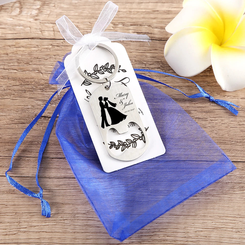 Abridor de Garrafas Personalizado – Chaveiro Lembrança de Casamento