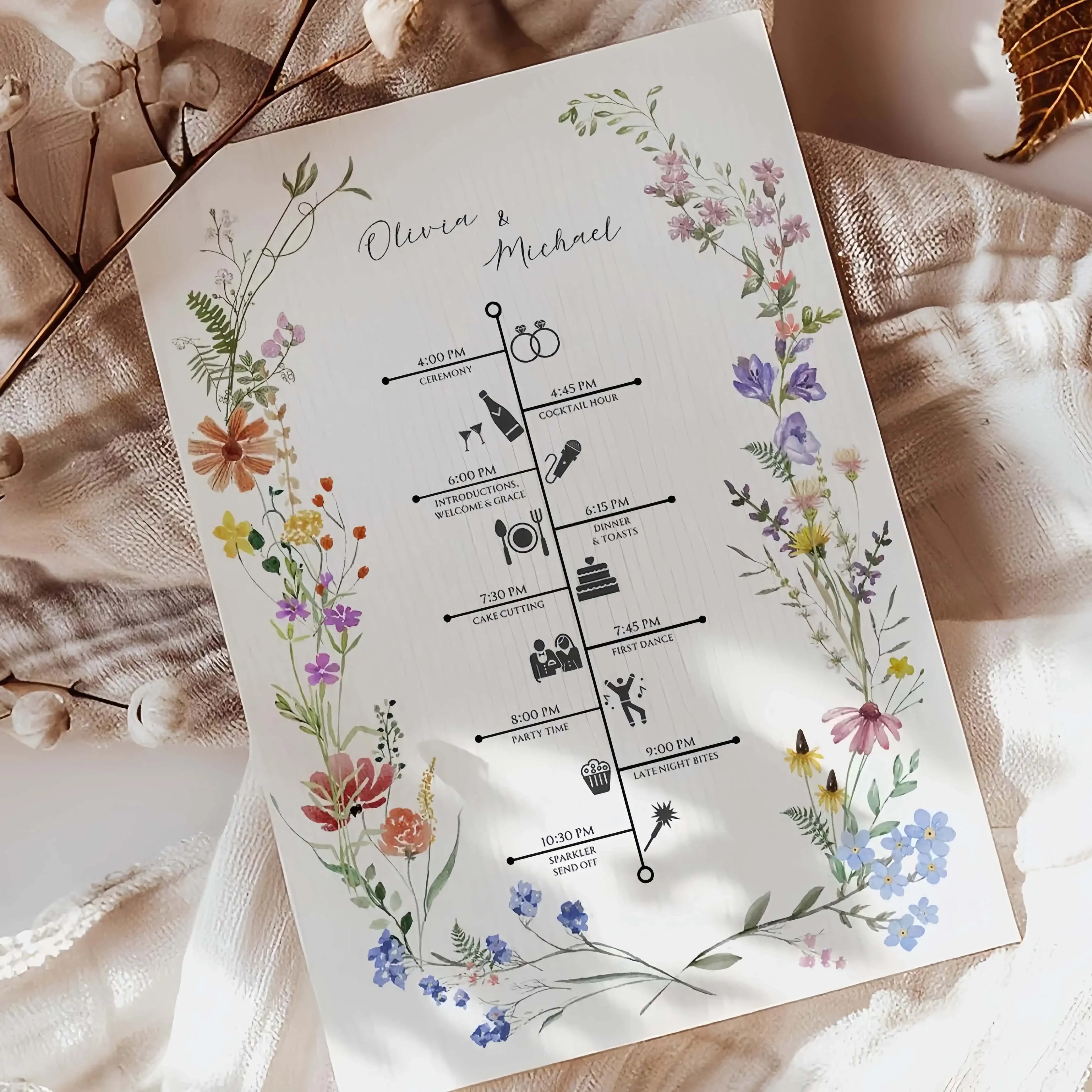 Menus de Casamento Premium com Impressão Letterpress