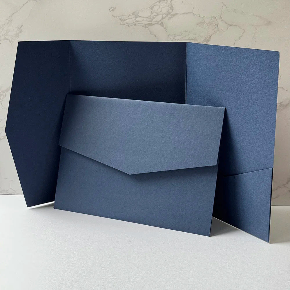 Convites Pocketfold DIY Verde Sálvia – 20 ou 25 Unidades | Personalize o Convite Perfeito