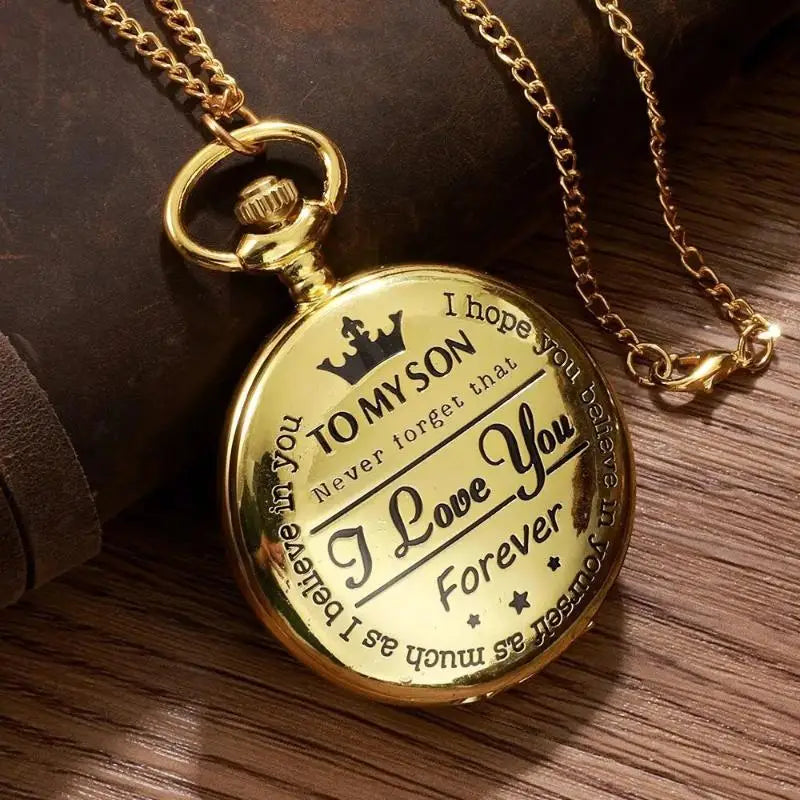Relógio de Bolso Dourado Vintage para Homem – Quartzo com Corrente