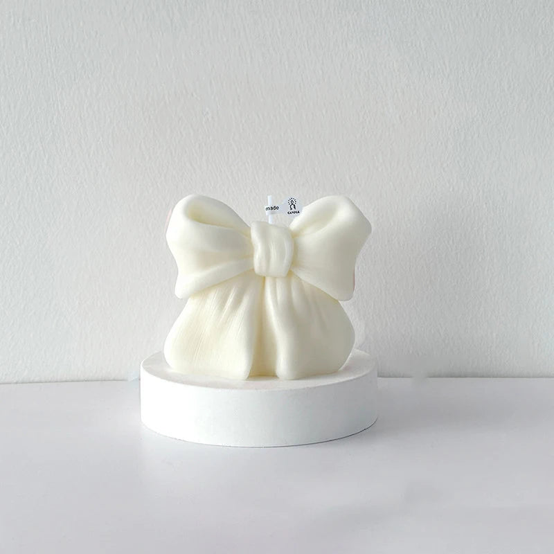 Vela Aromática 3D em Forma de Laço para Decoração e Presentes