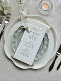Menus de Casamento Letterpress Personalizados