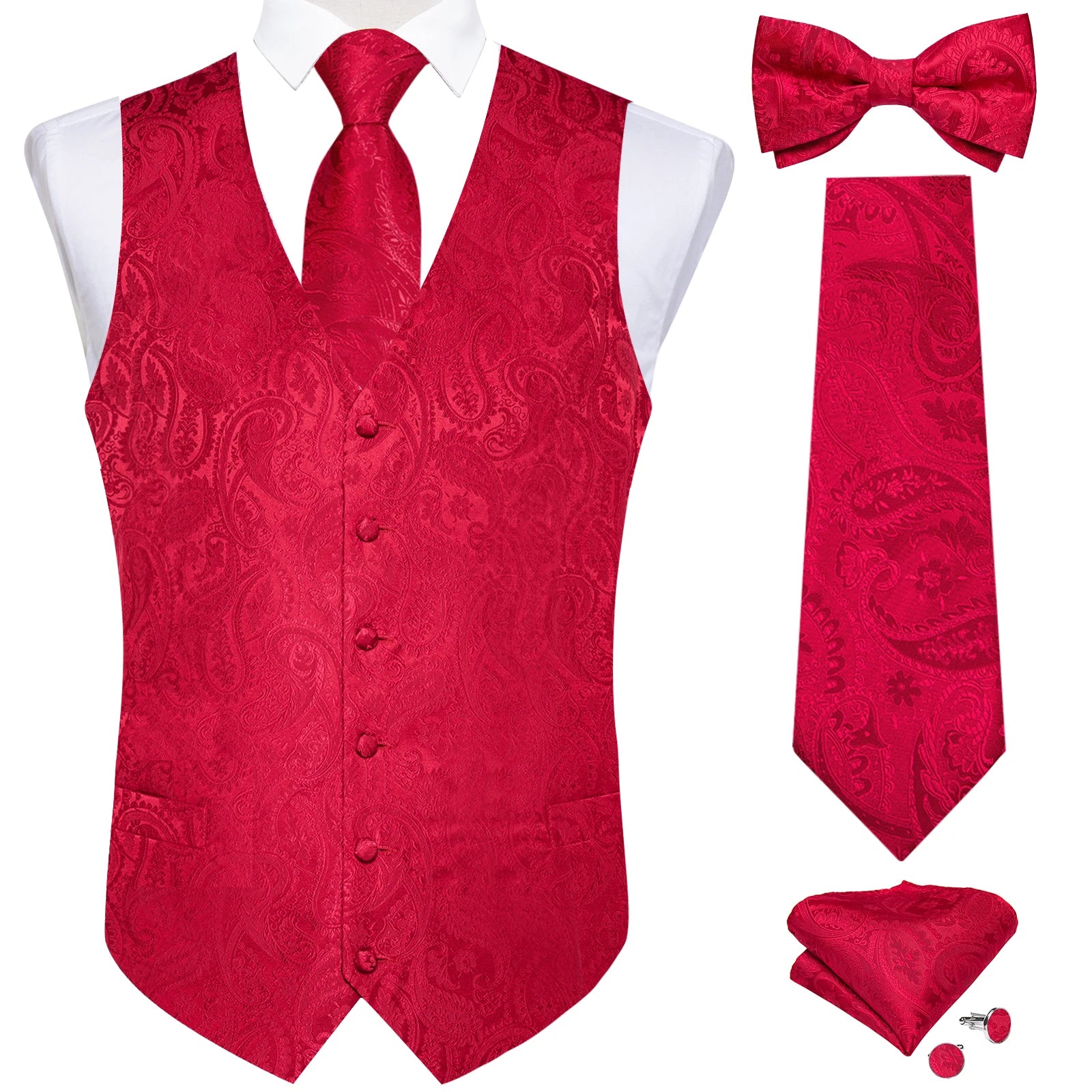 Conjunto Formal Masculino Preto Paisley