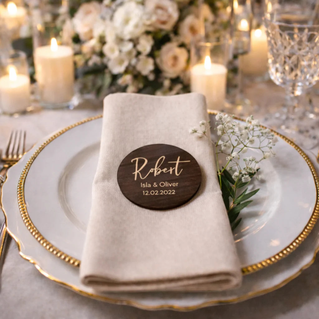 Marcadores de Lugar Personalizados para Casamento