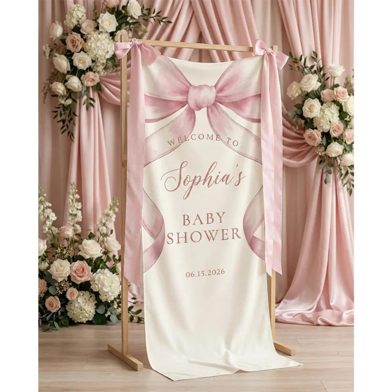 Banner de Linho Personalizado para Casamento – Placa de Boas-Vindas em Tecido