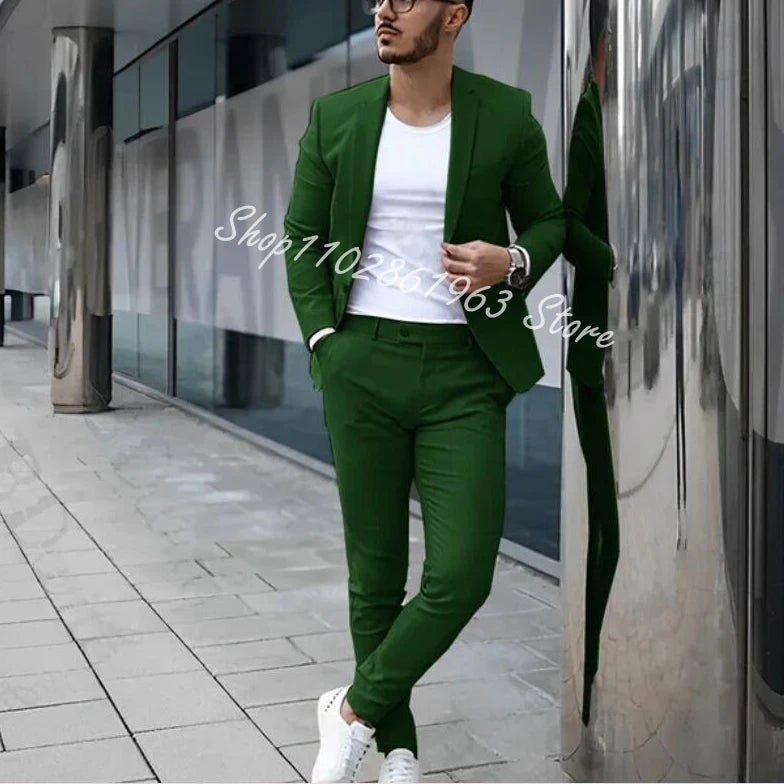 Fato Masculino Cinzento – Conjunto de 2 Peças para Casamento e Eventos Formais