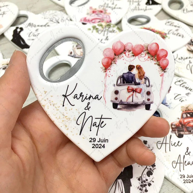 Abridor de Garrafas Magnético Personalizado UV — Lembrança de Casamento