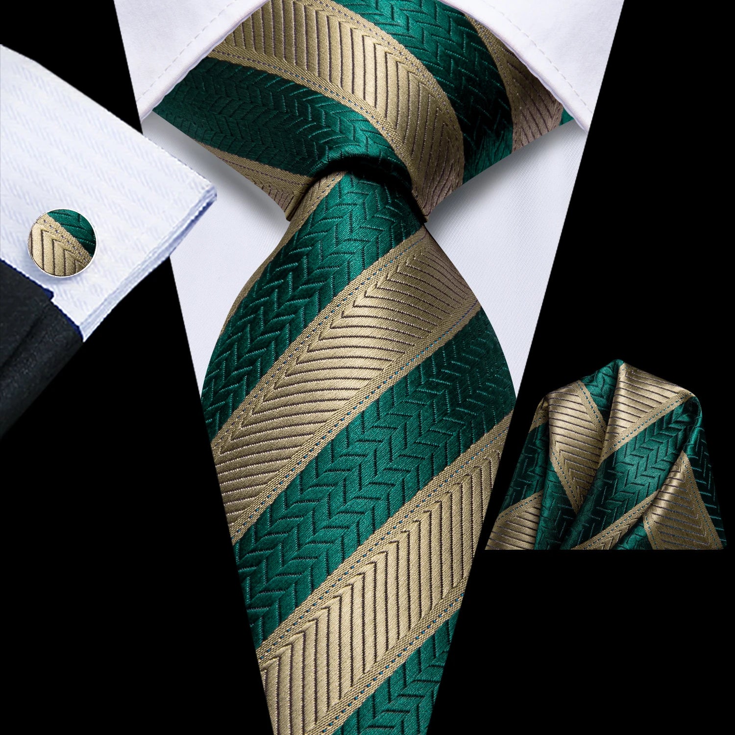 Conjunto Premium de Gravata Verde para Homem