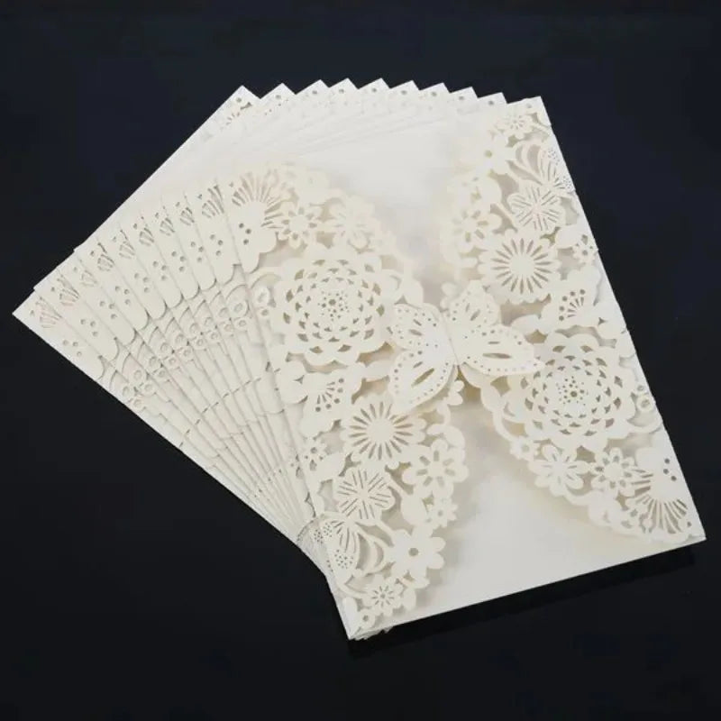 Convites de Casamento Borboleta 3D Laser Cut – Pack de 10 | Elegância que Encanta