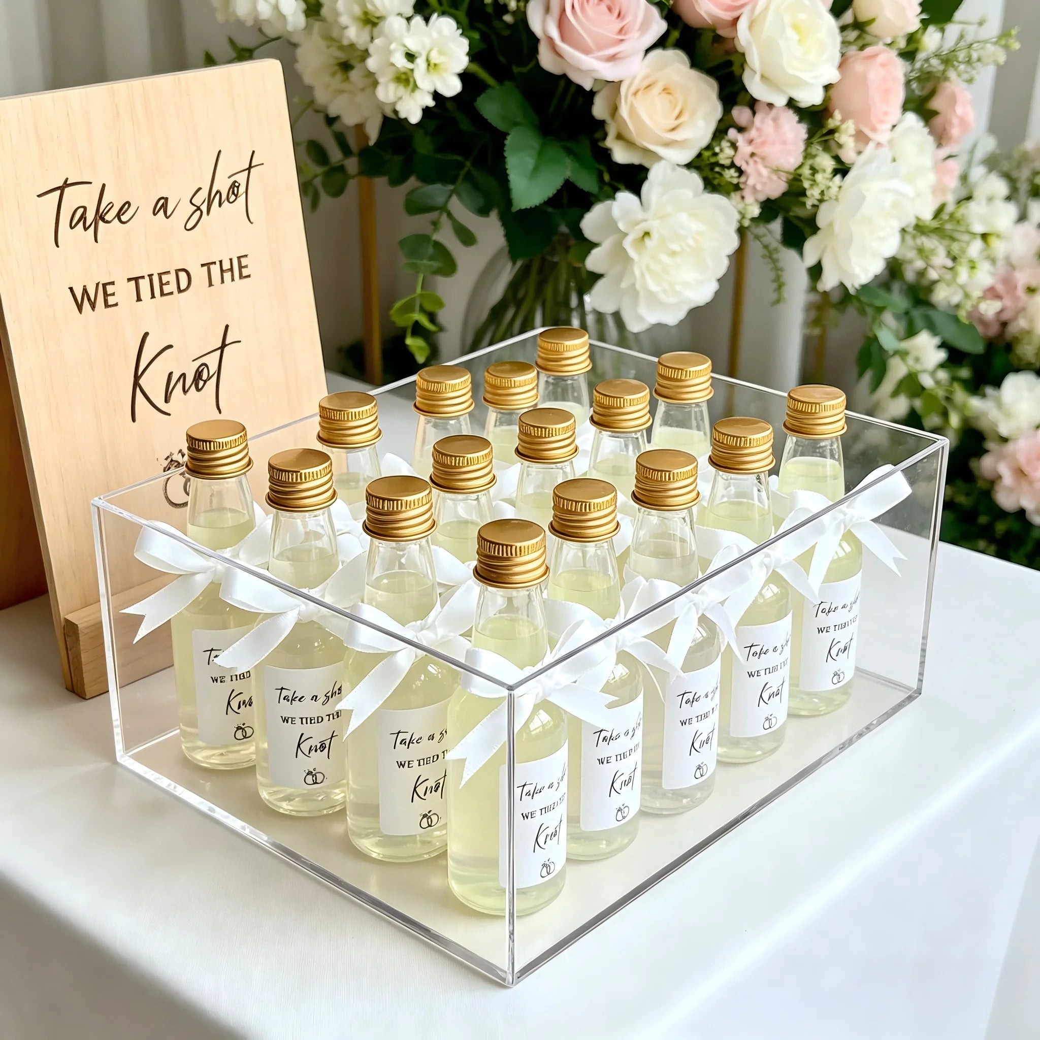 Mini Garrafas de Plástico para Lembranças de Casamento — Kit com 50 Unidades