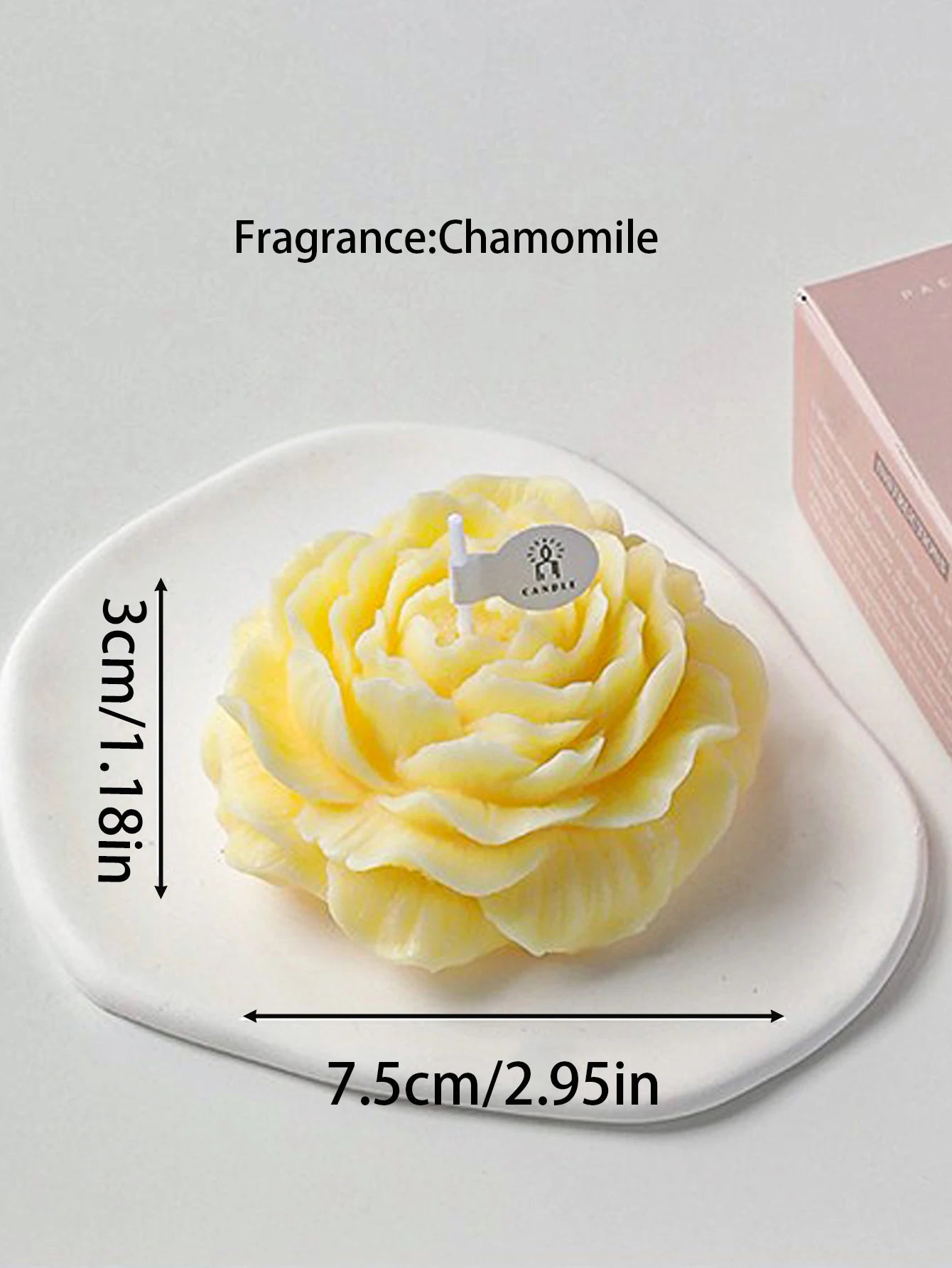 Vela Aromática 3D em Forma de Peónia para Decoração e Lembranças