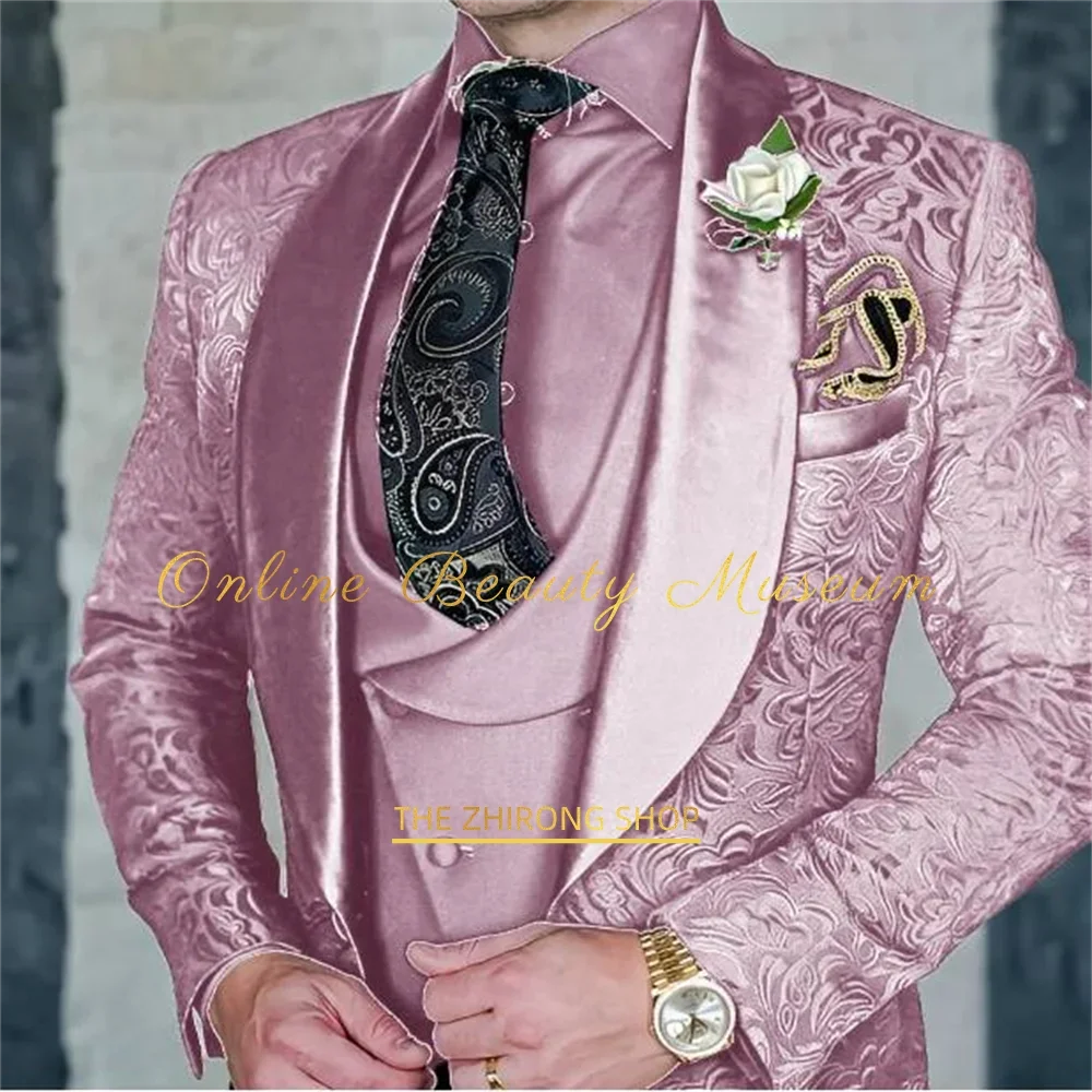 Fato Premium Jacquard de 3 Peças para Homem