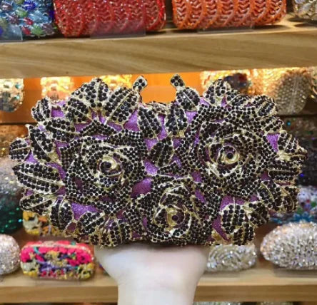 Clutch Luxo Rosa em Cristais