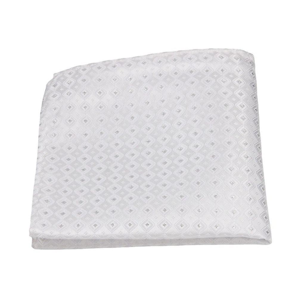 Lenço de Bolso Branco às Riscas para Homem