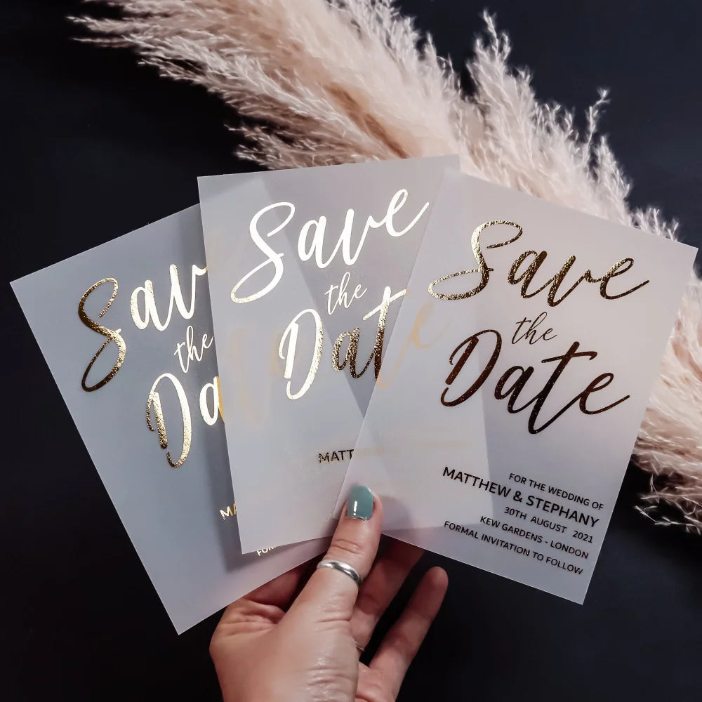 Convite de Casamento de Luxo com Acabamento Foil