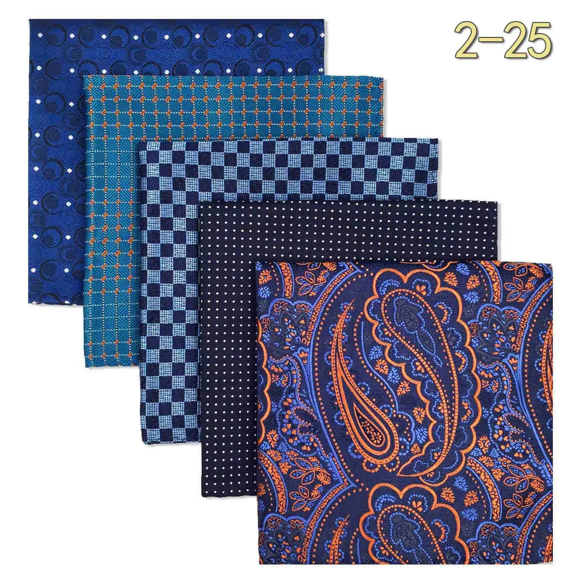 Conjunto de 5 Lenços de Bolso para Homem