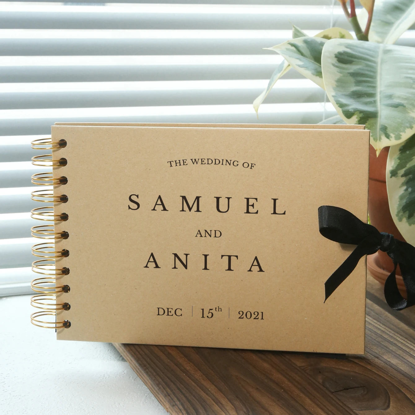 Livro de Honra Personalizado com Laço | Livro de Assinaturas para Casamento