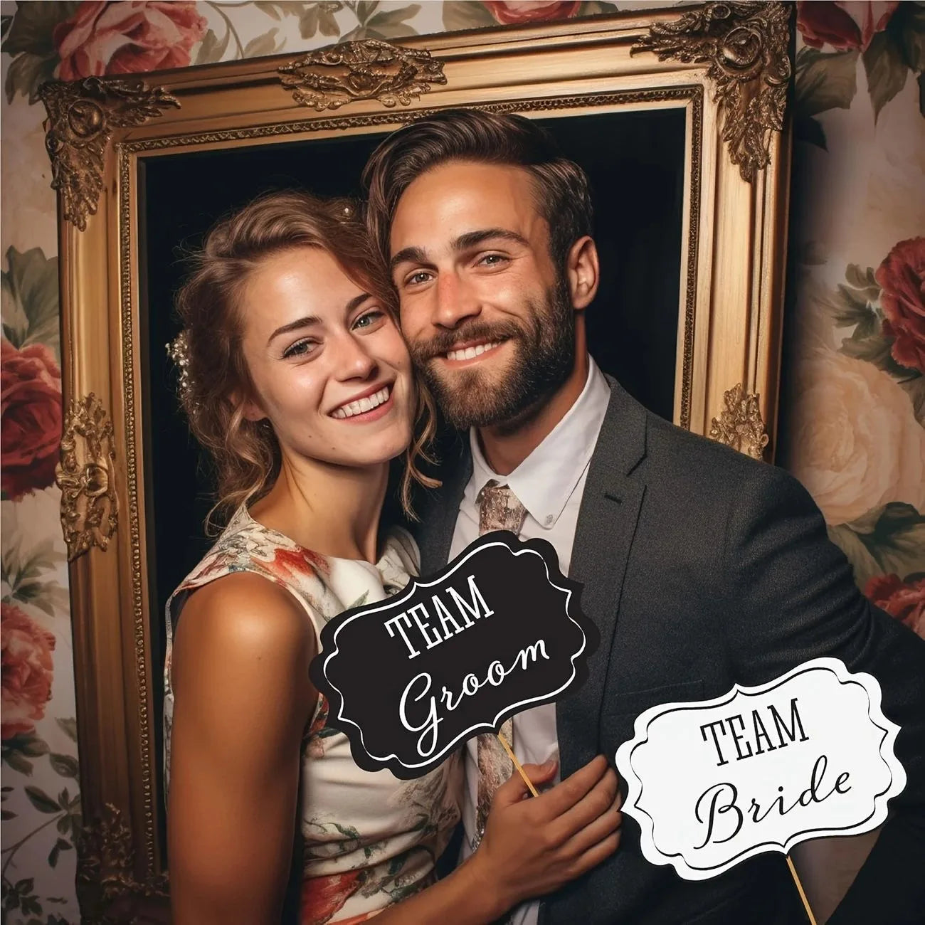 Kit com 31 Acessórios para Fotografias de Casamento – Bride, Groom, Mr & Mrs