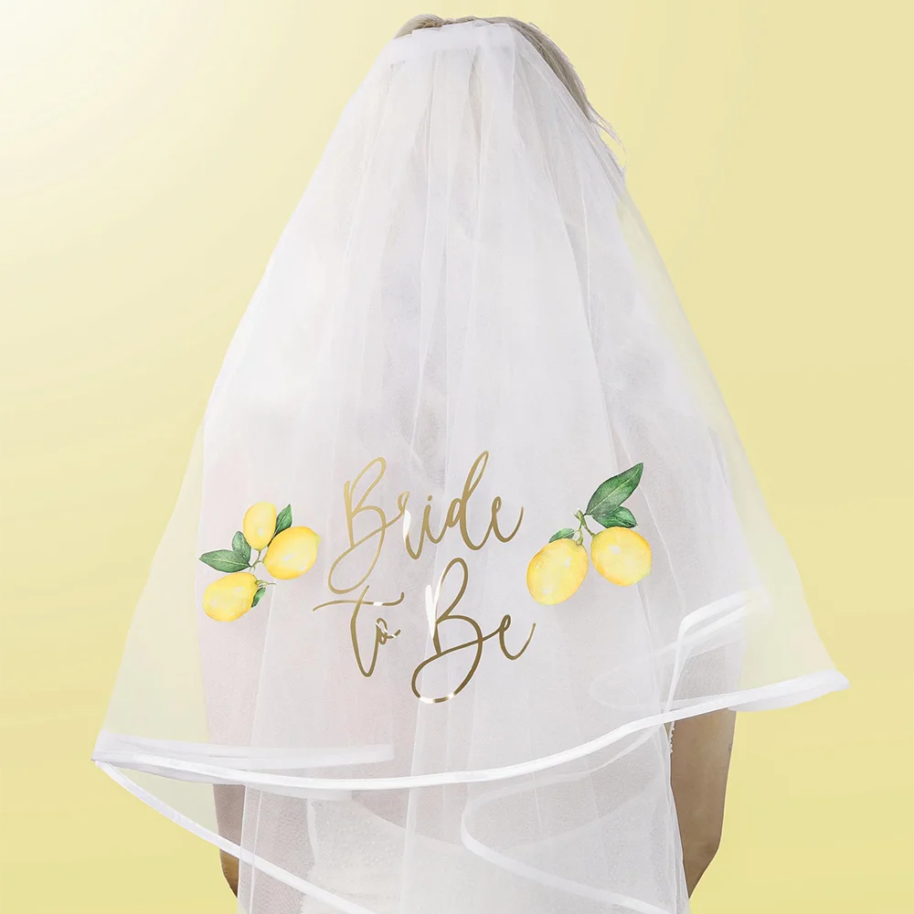 Véu "Bride to Be" com Limões – Acessório para Despedida de Solteira