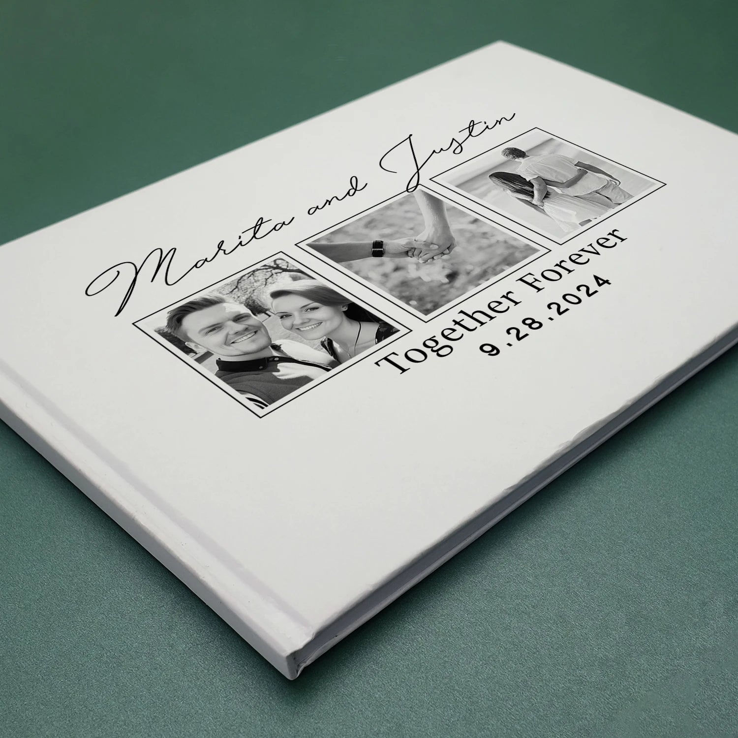 Livro de Honra Branco Personalizado B5 | Álbum de Assinaturas e Fotografias