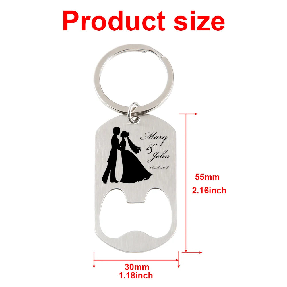 Abridor de Garrafas Personalizado – Chaveiro Lembrança de Casamento