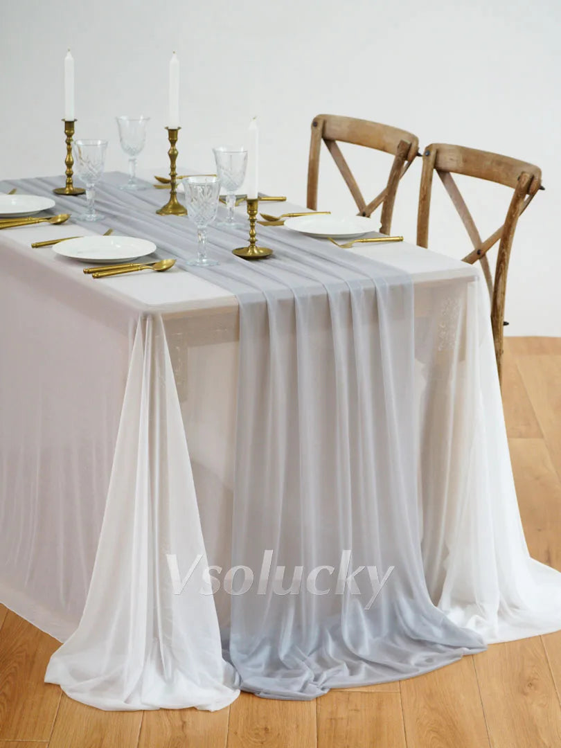 Caminho de Mesa em Gaze Luxuosa – Decoração para Casamentos e Eventos