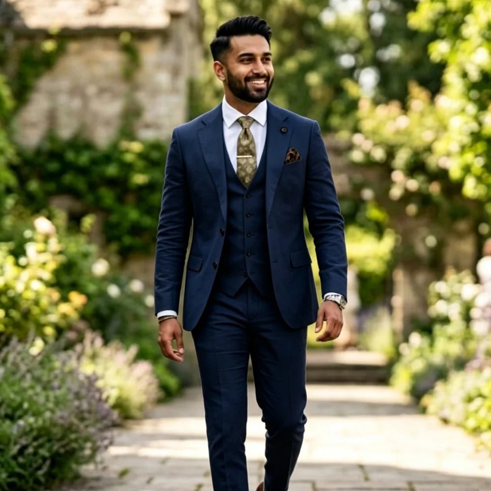 Fato Masculino Verde Sálvia em Linho