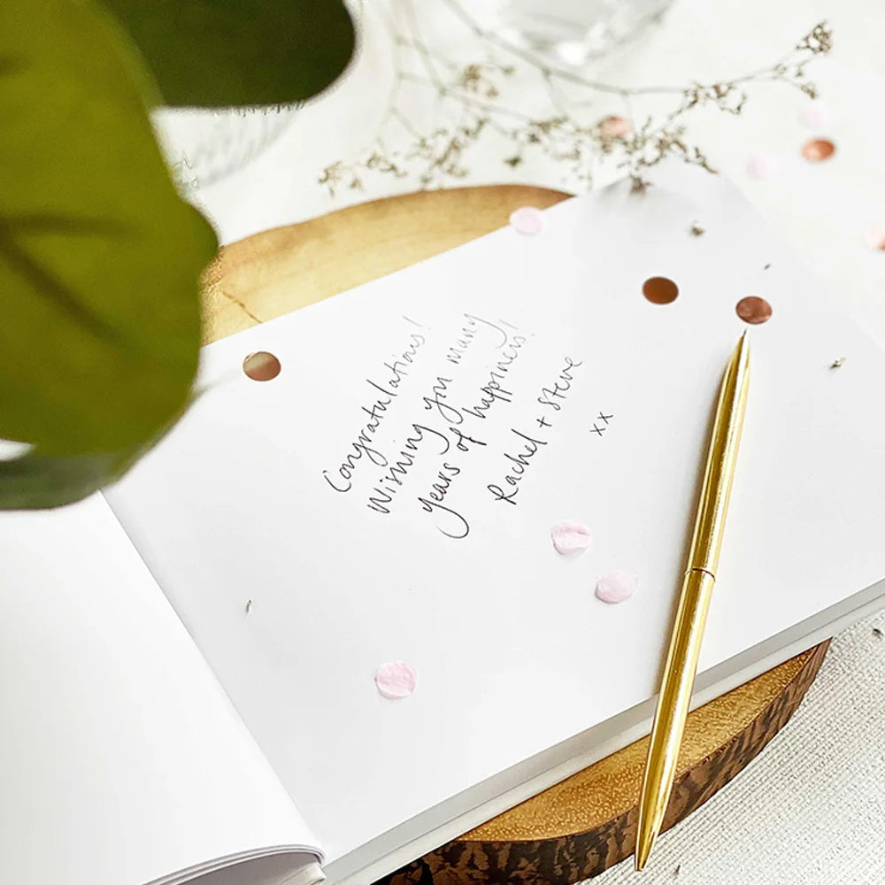 Livro de Honra Branco Personalizado | Livro de Assinaturas para Casamento