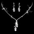Conjunto de Joias de Noiva com Cristais – Colar e Brincos Elegantes