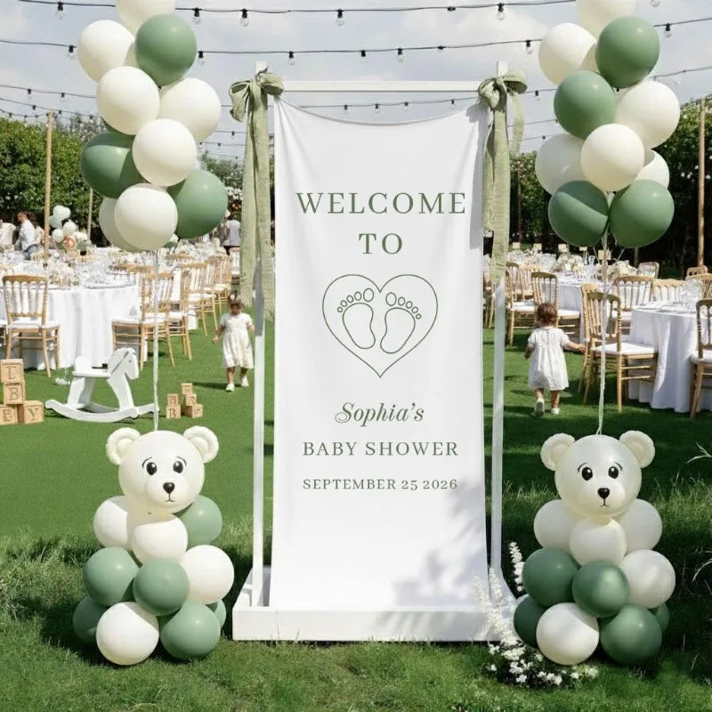 Banner de Linho Personalizado para Casamento – Placa de Boas-Vindas em Tecido