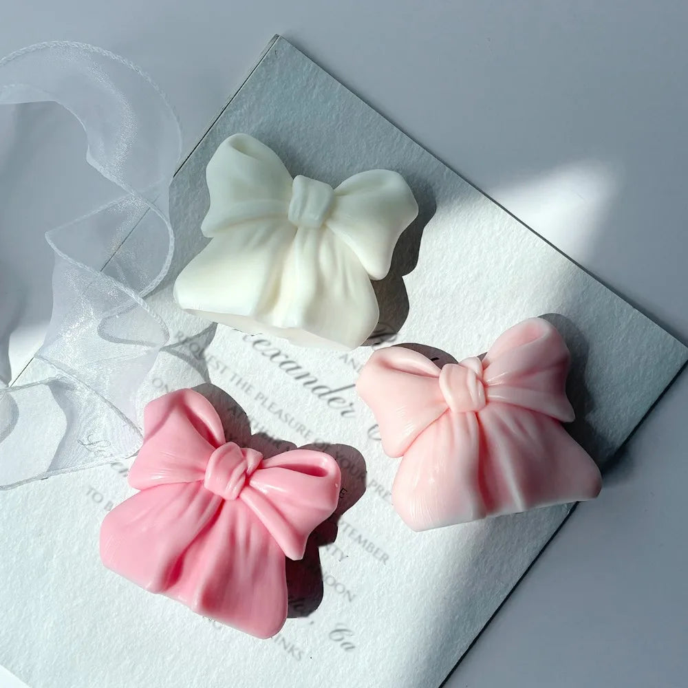 Vela Aromática 3D em Forma de Laço para Decoração e Presentes