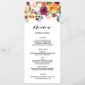Menus de Casamento Personalizados com Design Floral