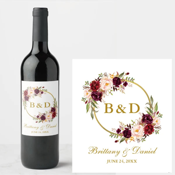 Etiquetas Personalizadas para Garrafas de Vinho — Kit com 30 Unidades