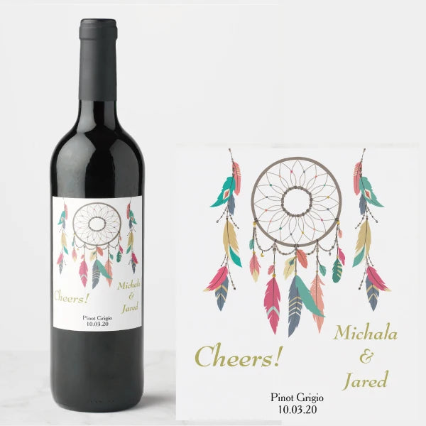 Etiquetas Personalizadas para Garrafas de Vinho — Kit com 30 Unidades