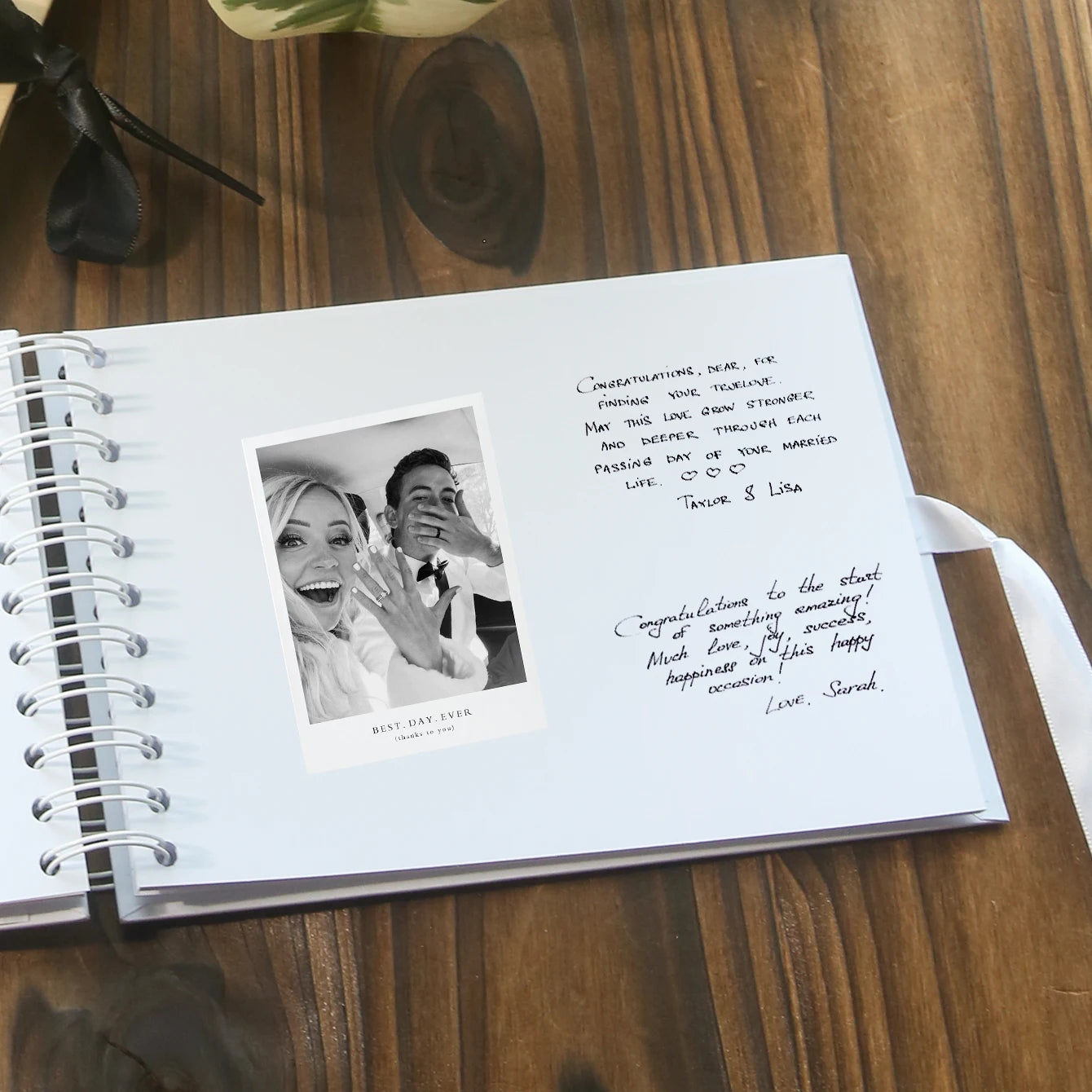 Livro de Honra Personalizado com Laço | Livro de Assinaturas para Casamento