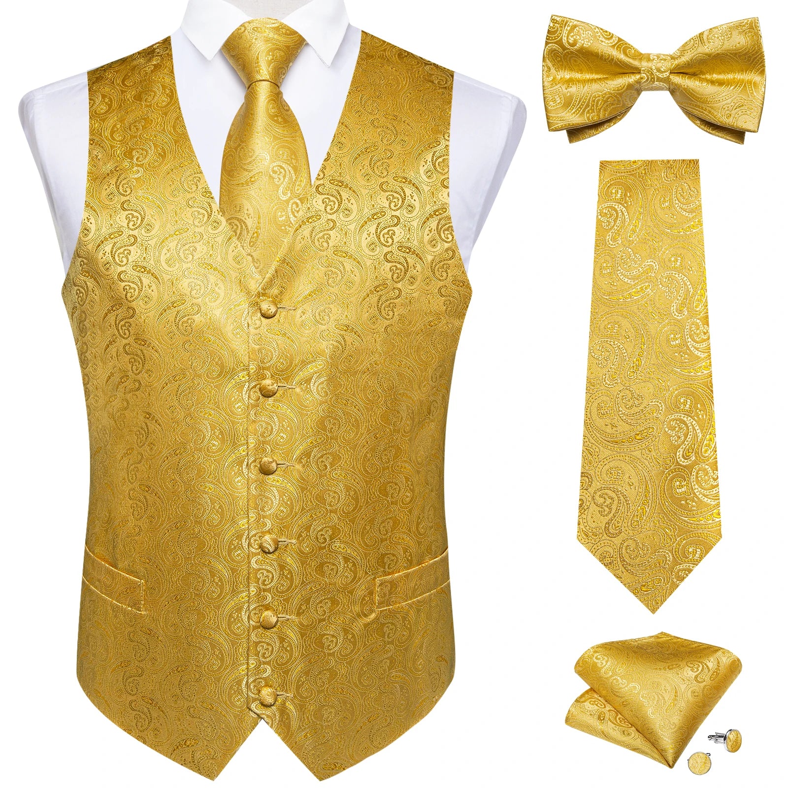 Conjunto Formal Masculino Preto Paisley