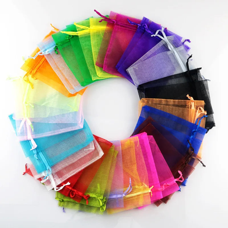 Saquinhos de Organza para Lembranças de Casamento — Kit com 100 Unidades