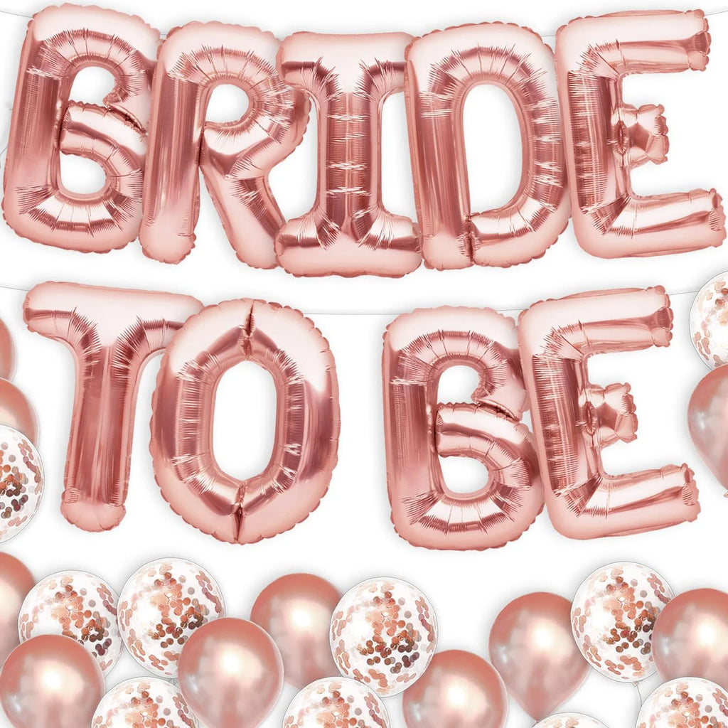 Balões "Bride to Be" Rose Gold 40,5 cm– Faixa Decorativa para Despedida de Solteira