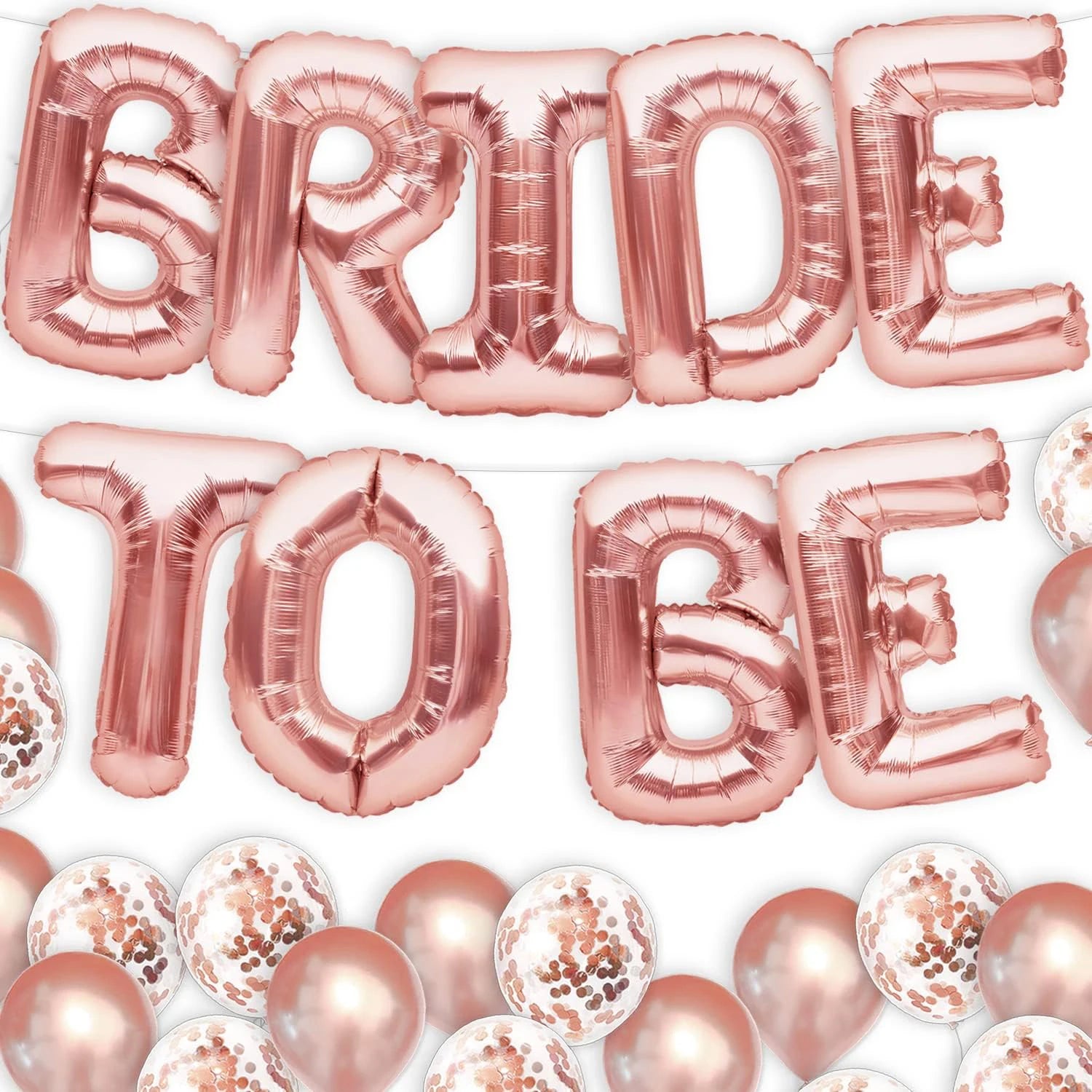 Balões "Bride to Be" Rose Gold 40,5 cm– Faixa Decorativa para Despedida de Solteira