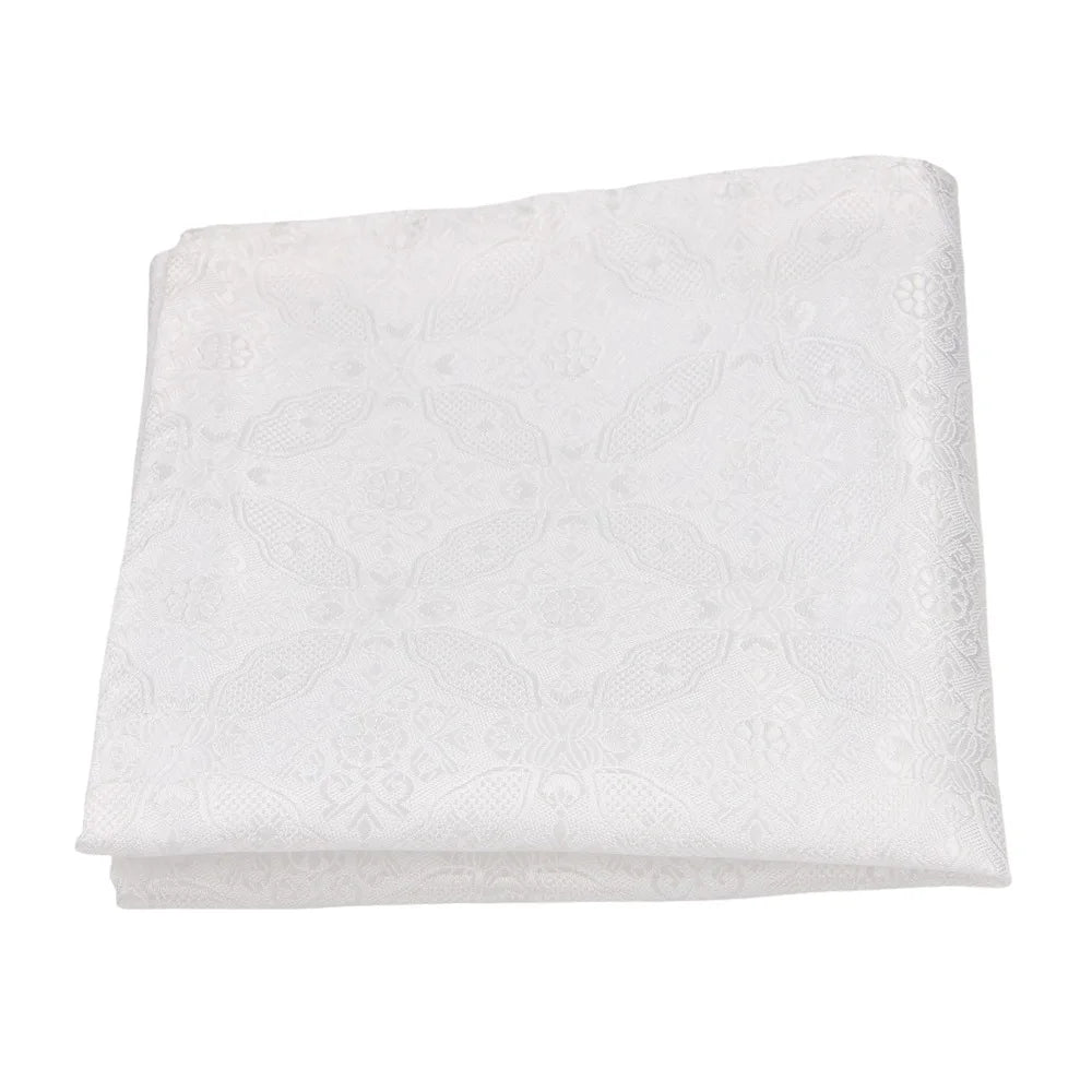 Lenço de Bolso Branco às Riscas para Homem