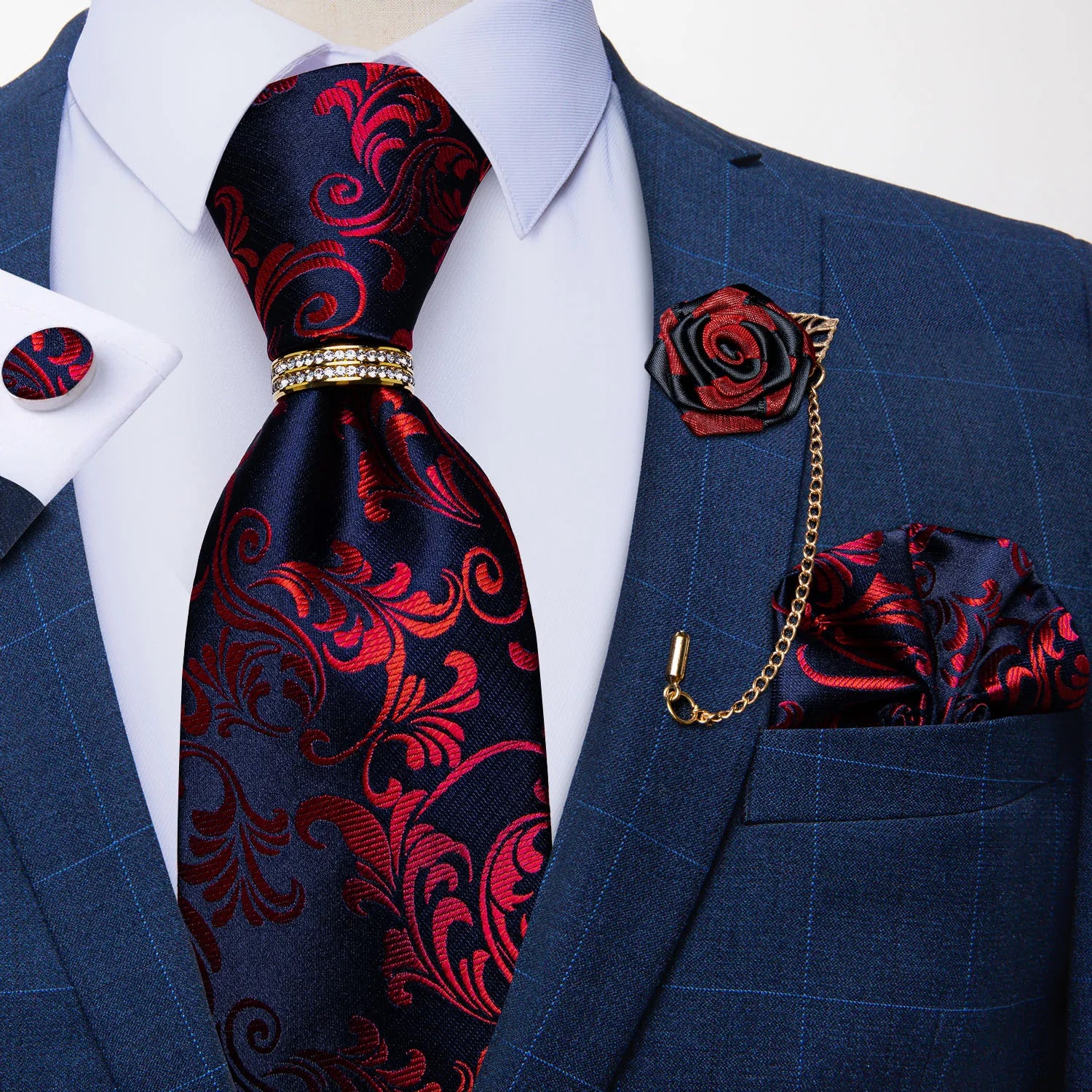 Conjunto Premium de Gravata Floral para Homem