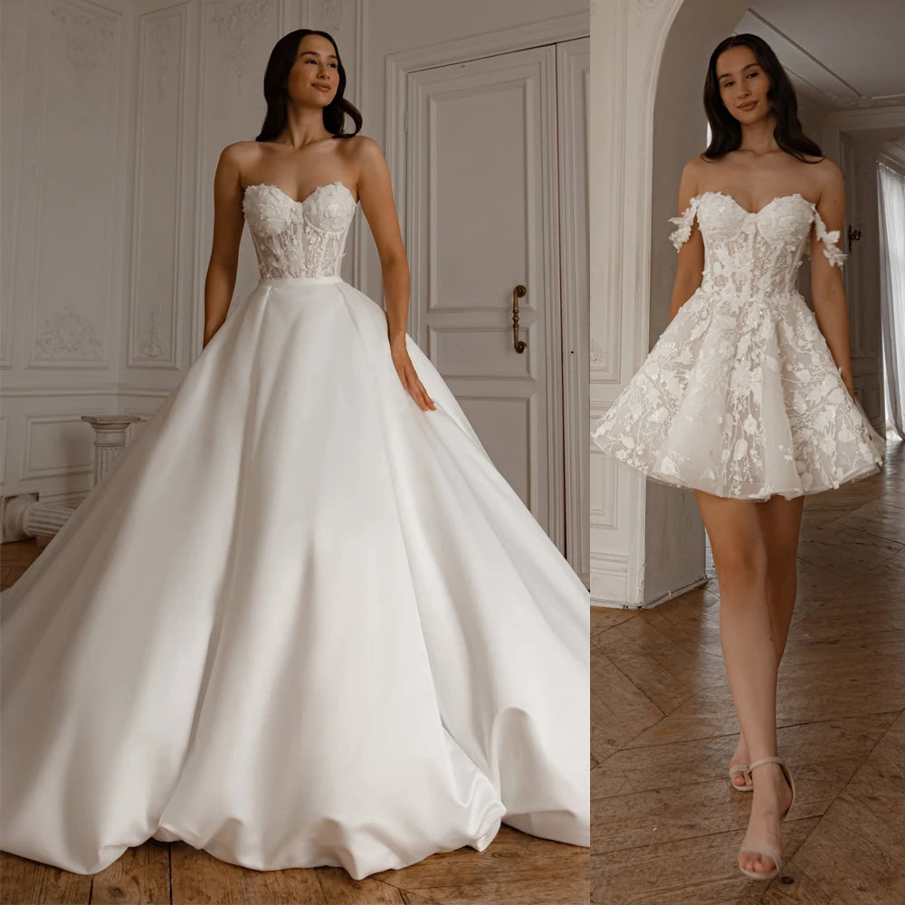Vestido de Noiva 2 em 1 — Saia Removível (Personalizado)