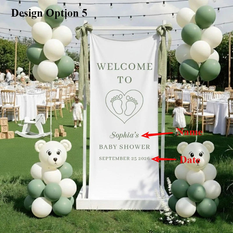 Banner de Linho Personalizado para Casamento – Placa de Boas-Vindas em Tecido
