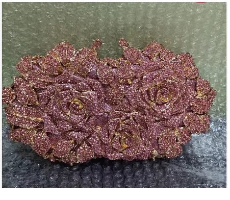 Clutch Luxo Rosa em Cristais