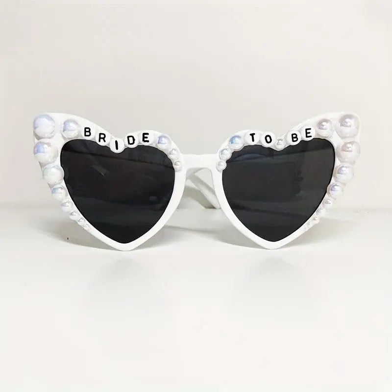 💍 Óculos de Sol Coração com Pérolas — Bride To Be 💍