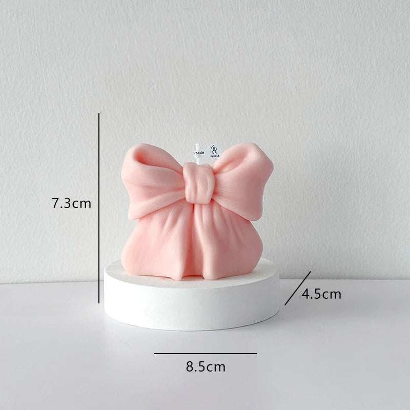 Vela Aromática 3D em Forma de Laço para Decoração e Presentes