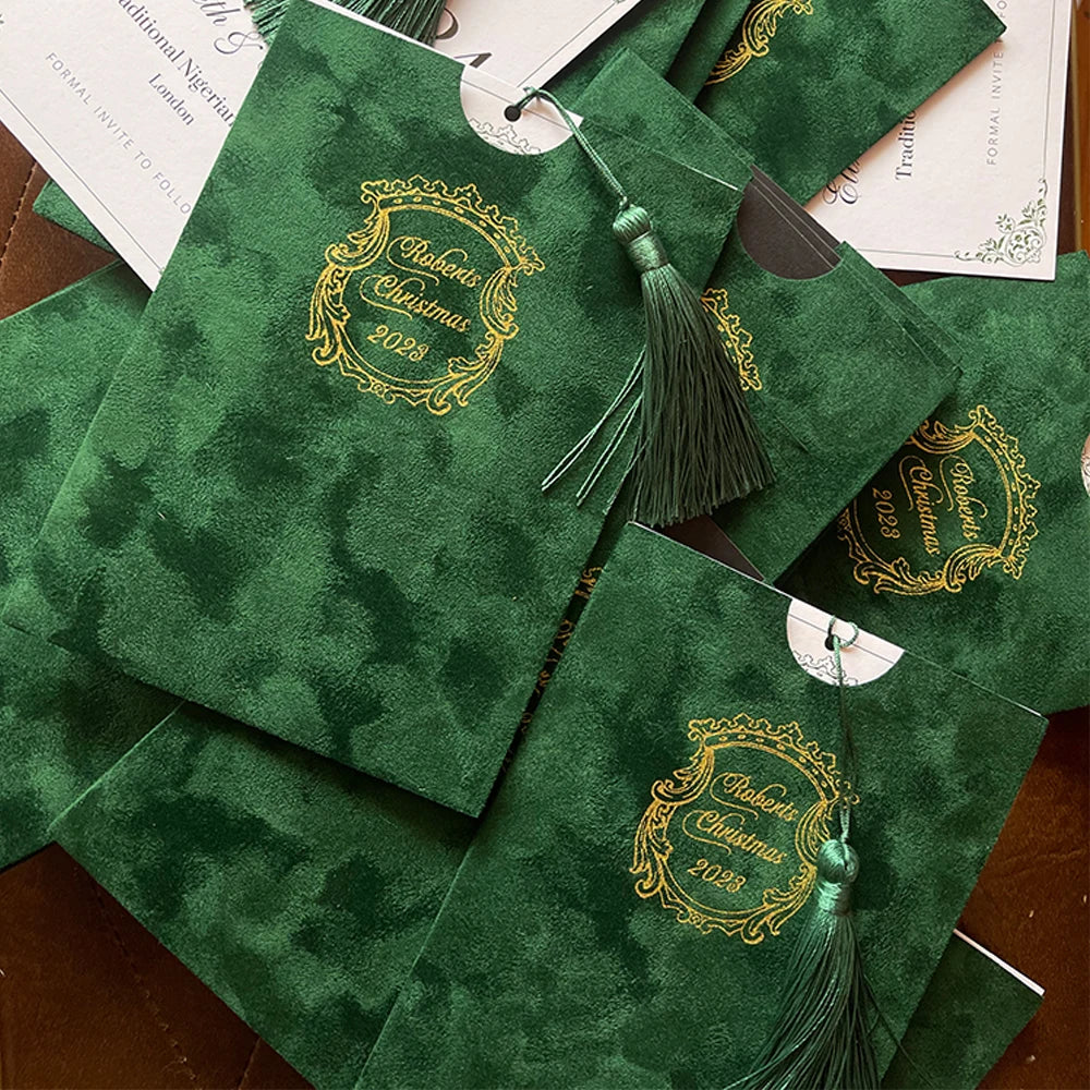 Convites Personalizados em Veludo Premium – Envelope Clássico de Luxo