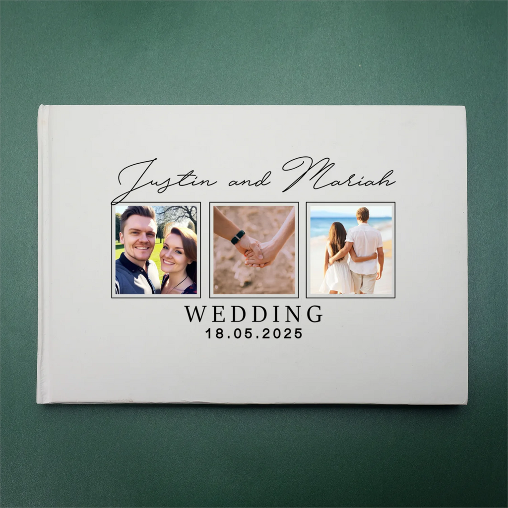 Livro de Honra Branco Personalizado B5 | Álbum de Assinaturas e Fotografias