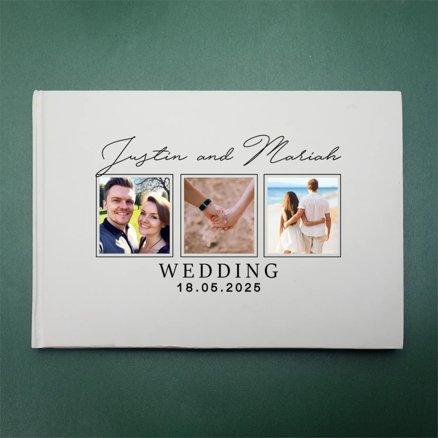 Livro de Honra Branco Personalizado B5 | Álbum de Assinaturas e Fotografias
